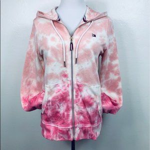 Tommy Hilfiger Tie Dye Sweatshirt Zip Hoodie Pink
